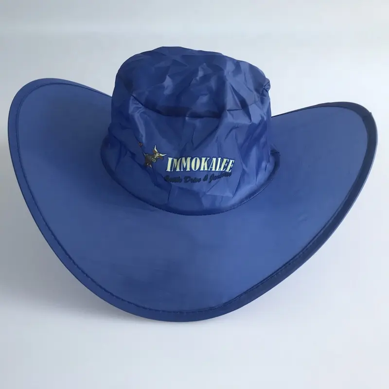Sombrero plegable de poliéster personalizado, sombrero plegable emergente, sombrero plegable para el sol y la playa