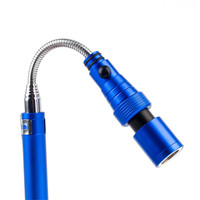 Lampe de poche portable Flexible en aluminium à lumière led, Zoom magnétique, torche avec outil de ramassage télescopique, 0.5W