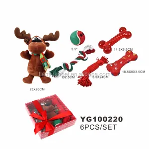 Set Mainan Hadiah Natal Tahun Baru, Set Mainan Hewan Peliharaan 4 Buah/Set