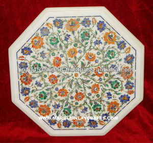 Marble Stone Inlaid Coffee Table Top Pietra Dura Art - Product Image 1