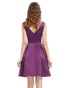 Vente en gros OEM <span class=keywords><strong>Ever</strong></span> Pretty Robe de soirée courte violette formelle pour femmes, tenue de travail - Product Image 4