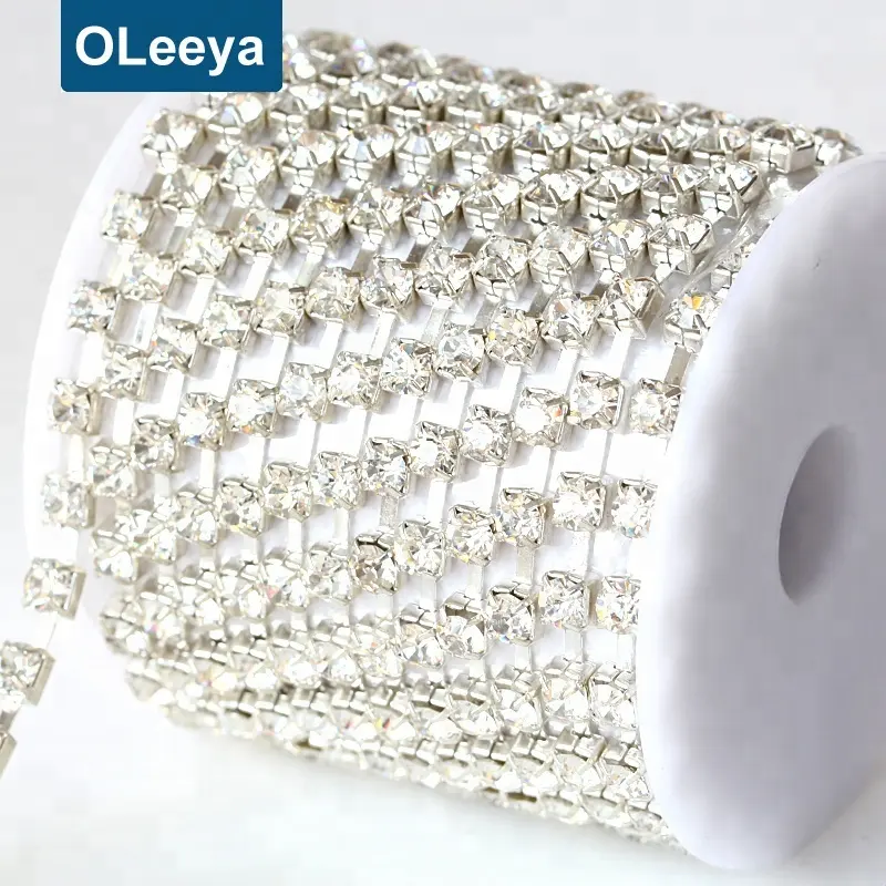 Pabrik Grosir Kristal Sparse Mat Berlian Imitasi Cup Rantai Longgar Trimone Trimming untuk Aksesoris Pakaian