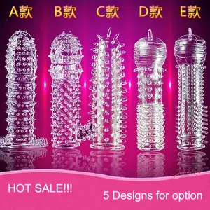 Silicone crystal penis sleeve sex toys for men