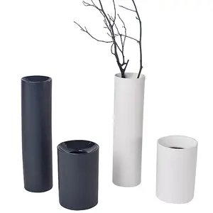 Цилиндрическая керамическая ваза в европейском стиле для отелей, фабрика для восточных керамических ваз