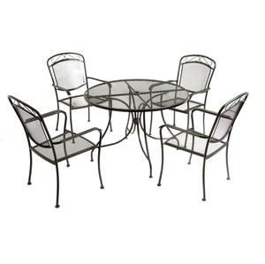 Juego de 5 piezas de <span class=keywords><strong>mesa</strong></span> y sillas de hierro forjado para jardín al aire libre - Product Image 1