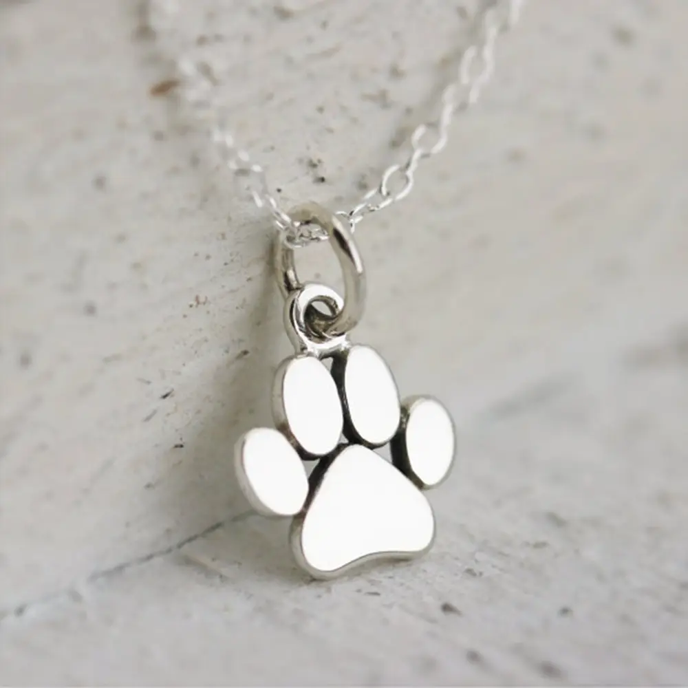 Nuovo modo di Disegno Argento Mini Collana Del Pendente, Zampa del cane di Fascino Collana Collares, Piccolo e Carino Animale Gioielli collana a catena