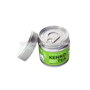 Custom Label Round Tea Tin Box with Screw Lid and Peel Off Inner lid for Matcha Green Tea Powder