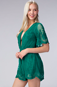 <span class=keywords><strong>Elegante</strong></span> <span class=keywords><strong>Tuta</strong></span> Intera Verde Smeraldo con Scollo Profondo a V <span class=keywords><strong>in</strong></span> <span class=keywords><strong>Pizzo</strong></span>, Realizzata su Misura per Donna - Product Image 2