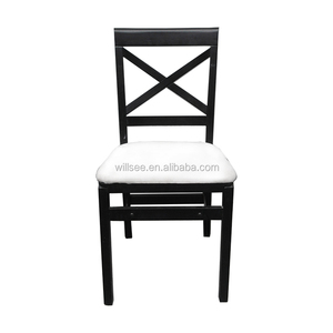 HE-097 ، أسود خشبي محمول قابلة للطي الكراسي الطعام مع مقعد مبطن - Product Image 1
