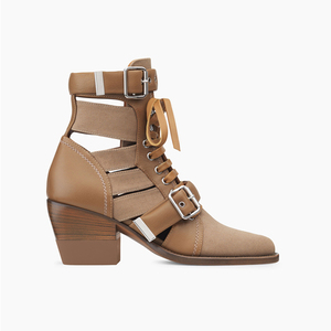 Botas de Verano para Mujer con Cordones, Tendencia de Moda <span class=keywords><strong>2018</strong></span>, Botas Gladiador de Piel con Estampado de Serpiente, Tacones Cubanos, Botines - Product Image 5