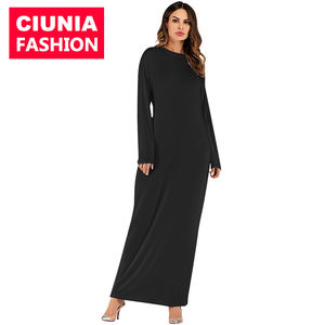 9099 # abbigliamento a maniche lunghe modello morbido di cotone tessuto taglie forti gonne abito lungo donna - Product Image 1