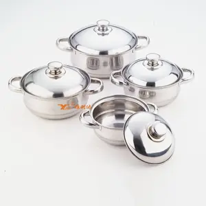 Panci Stainless Steel 4 Buah/Set, Panci Sup Panas, Stainless Steel, Pesanan Email