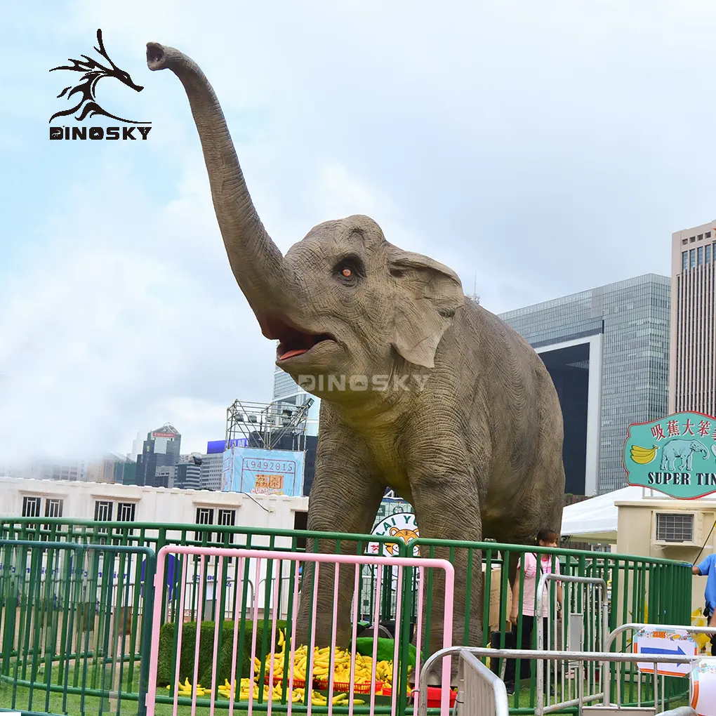 Tema de diversões parque vida-tamanho grande realista caminhar elefante animatronic modelo zigong fábrica