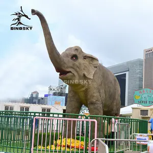 Amusement Theme Park lebensgroße riesige realistische Walk Elefant animatronic Modell Zigong Fabrik