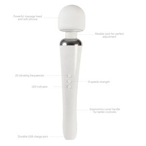 Recarregável silicone cabeça massagem vibratória ferramentas massageador varinha sem fio para as mulheres - Product Image 3