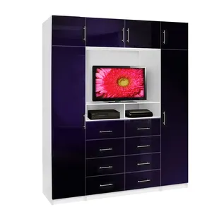 Hochglänzender Dekorativer TV-Schrank Kleiderschrank Mit TV-Einheiten Schrank Mit TV-Fach und Schranktüren - Product Image 1