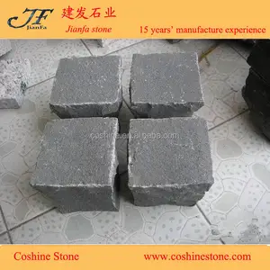 Granito de piedra de pavimentación negro basalto adoquines zhangpu negro leporino