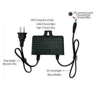 Preto shell ac dc 12 v 24 w adaptador de alimentação 12v2a wainproof para uso ao ar livre