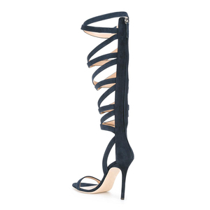 <span class=keywords><strong>Blu</strong></span> Con Spalline A Spillo Sandali per Le Donne Delle Signore Dell'alto Tallone Pattini di Vestito Da Sera di Grande Formato 2018 Estate Al Ginocchio Alto Stivali Gladiatore - Product Image 4