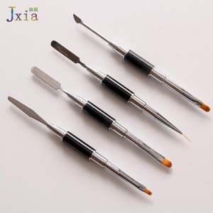 Jiexia Doppio Ended Strumento di <span class=keywords><strong>Manicure</strong></span> In Acciaio Inox Nail Cuticle Remover <span class=keywords><strong>Pusher</strong></span> con Ovale Pennello Gel - Product Image 4