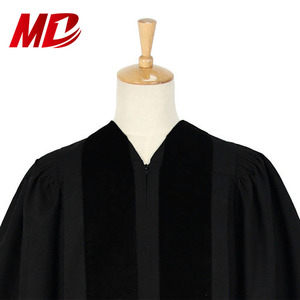أردية رجال دين سوداء غير لامعة للجنسين رداء ثوب الكنيسة مع لوحة مخملية - Product Image 4