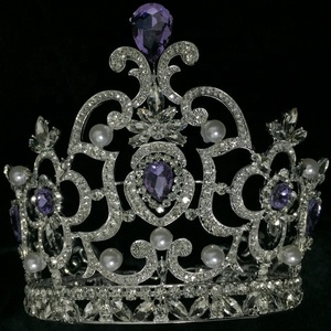 All'ingrosso della fabbrica d'argento fatto a mano bella corona di cristallo d'oro Miss vincitore del mondo - Product Image 2