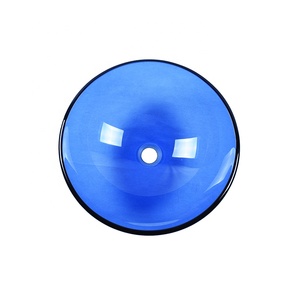 Évier de bateau en verre, translucide, <span class=keywords><strong>bleu</strong></span> marine, forme ronde, couleur - Product Image 2