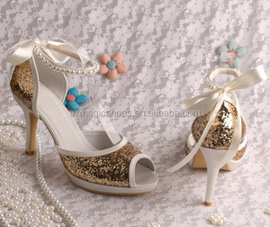 glitter dorato brasiliano <span class=keywords><strong>sandali</strong></span> <span class=keywords><strong>tacco</strong></span> alto - Product Image 2