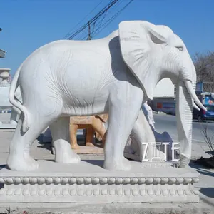 Уличная антикварная резная статуя слона из Таиланда в натуральную величину