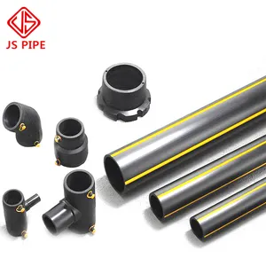 כל מיני קוטר Hdpe צינור גז טבעי מחיר טוב במפעל SDR11 צינור PE עם רצועות קו צהוב/כתום לגז טבעי