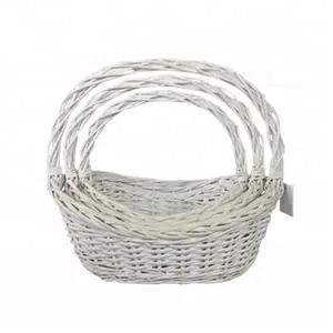 Giá Rẻ Trắng Rửa Wicker Giỏ Trong Hình Dạng Thuyền