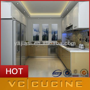 Armoire de cuisine moderne <span class=keywords><strong>en</strong></span> placage de bois brillant à prix avantageux - Product Image 5