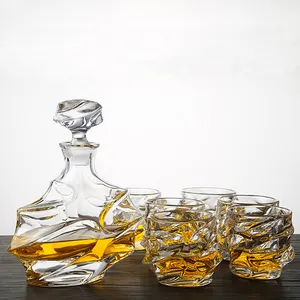 Unparalleled Lead Free Crystal 26 oz Whiskey Decanter Set