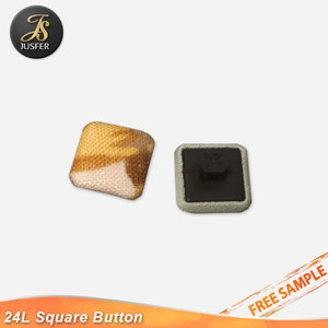 Nút Bọc Vải Vuông Trắng Nút Nhựa Phẳng Cho Áo - Product Image 4