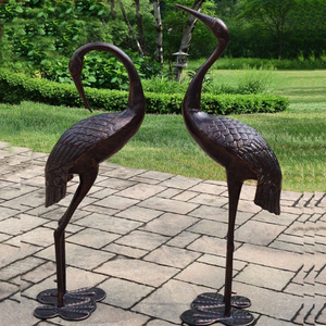 金属工芸品ブロンズ等身大クレーン像 - Product Image 4