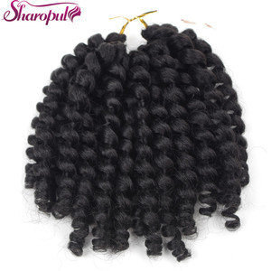 Varita de Bob corto, rizo suelto, trenza de ganchillo, extensión de cabello sintético, cabello <span class=keywords><strong>Artificial</strong></span> teñido de fibra de alta temperatura - Product Image 1