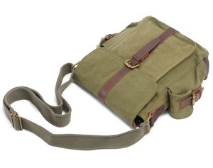 Bolso de hombro de cuero Retro a la moda para <span class=keywords><strong>hombre</strong></span>, bolso cruzado informal de cien lona, decoración de cinturón, bolso de mensajero - Product Image 5