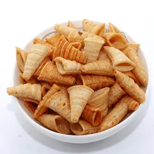 Productos de granos Productos Harina de granos de trigo Máquina de aperitivos Bugles fritos Línea de procesamiento de tortillas equipo de inflado de aperitivos