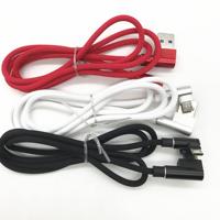 Kabel USB Bentuk L Ganda 90 Derajat dengan Pengisian Cepat 2.4A Baru untuk Ponsel