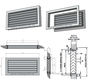 Vevers de porte fenêtre, calandre en aluminium et <span class=keywords><strong>bois</strong></span>, perche de salle de bains, portes intérieures - Product Image 5