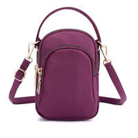 Tas selempang kanvas berlapis poliester wanita dompet panjang penutup ritsleting dekorasi huruf dompet Bahu Messenger