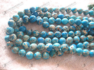 Cuenta de piedras preciosas barata, <span class=keywords><strong>Jaspe</strong></span> imperial, color <span class=keywords><strong>azul</strong></span>, cuenta redonda de 6mm para hacer pulseras - Product Image 5
