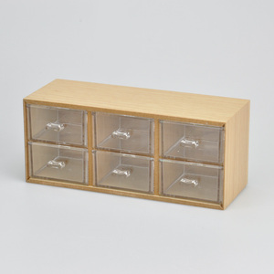 2-Tier Wooden Storage Box with Drawer and Mirror - Product Image 4