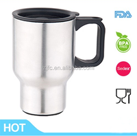 Taza de viaje de acero inoxidable, 16oz, con tapa y mango, venta al por mayor, 2016