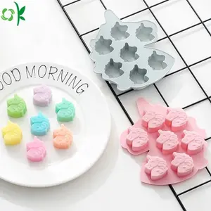 Oksilicone 6 Non-Stick Vaatwasser Donut Bakvorm Eenhoorn Vorm Siliconen Cake Chocolade Snoep Mal