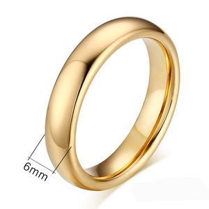 مجوهرات بالجملة من الصين خواتم خطوبة من التنغستن 6 مطلي بالذهب - Product Image 5