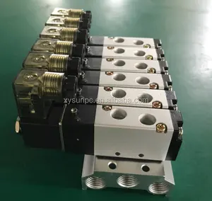 XINYIPC 12V 24V 5 way 2 position group 6 pneumatic solenoid valve manifold