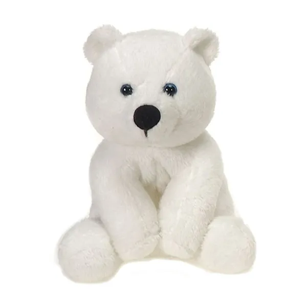4" sitting height surface washable customized white small plush polar bear toy