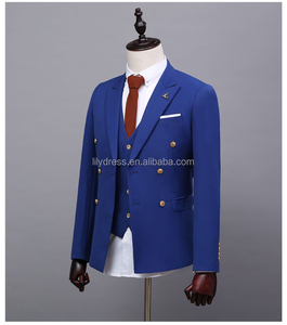<span class=keywords><strong>Costume</strong></span> homme pour occasions formelles, coupe cintrée, marié, <span class=keywords><strong>costume</strong></span> de mariage 3 pièces (veste + pantalon + <span class=keywords><strong>gilet</strong></span>), <span class=keywords><strong>bleu</strong></span> Royal, NA37 - Product Image 4