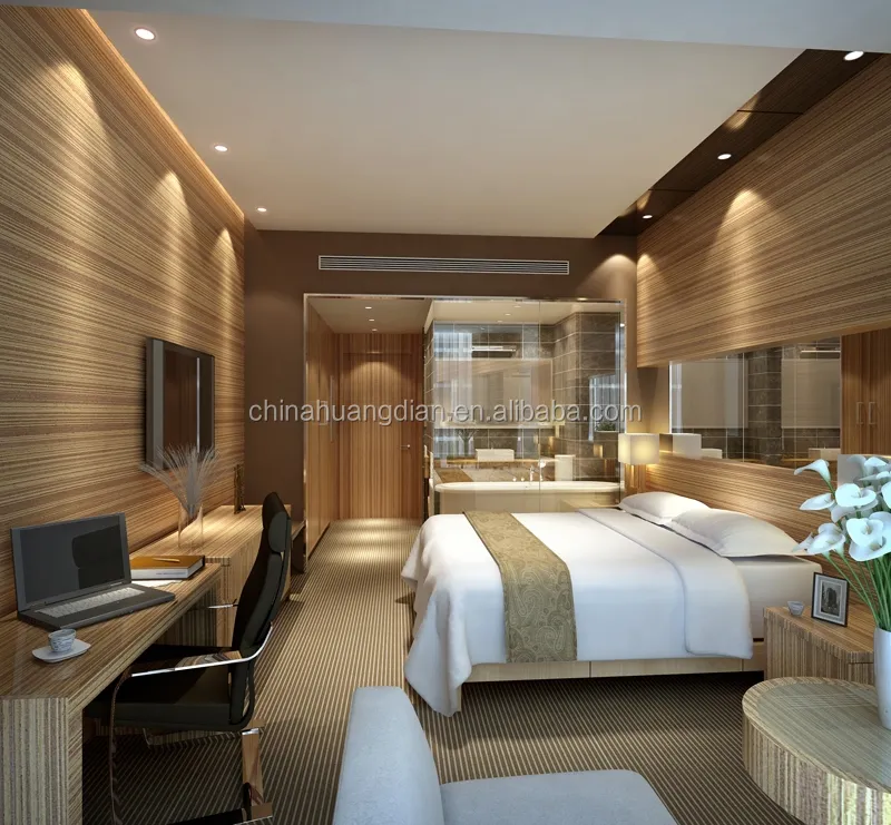 होटल के कमरे बिस्तर, बुटीक होटल फर्नीचर, 5 स्टार होटल के कमरे में फर्नीचर HDBR649